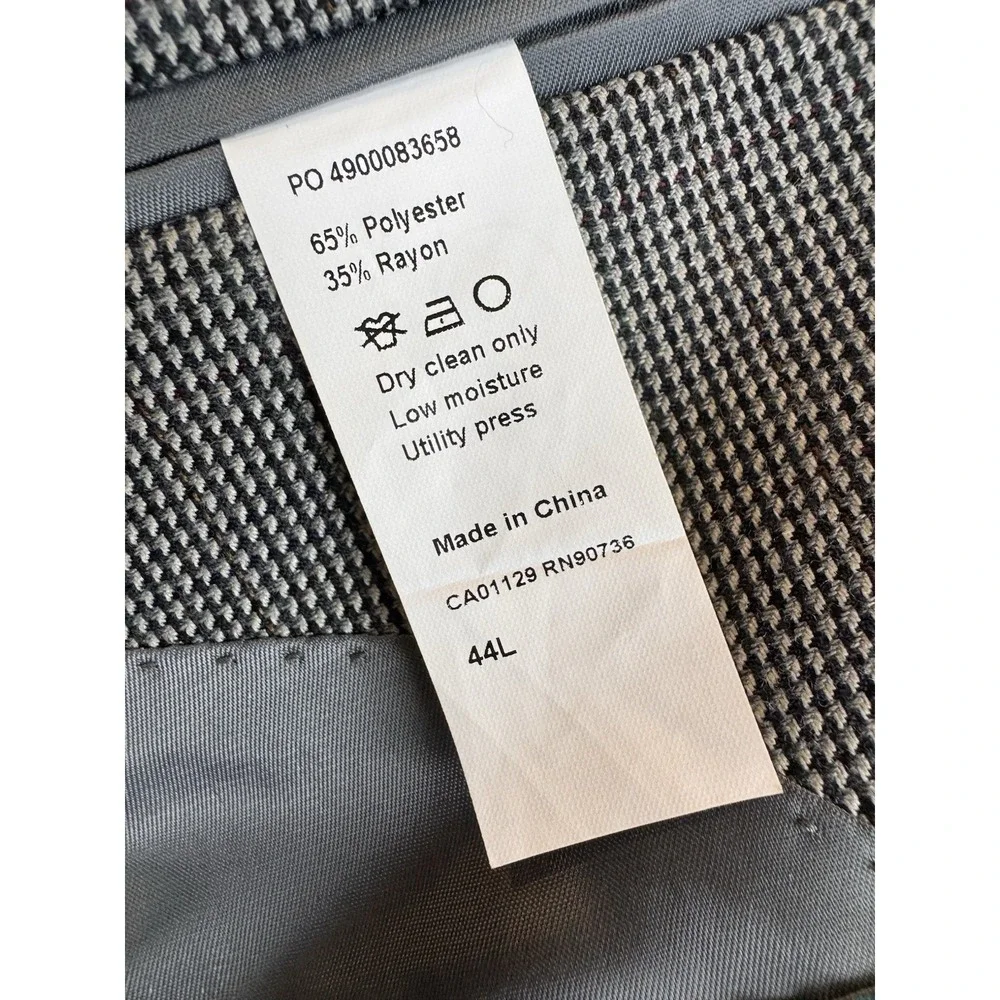 Lauren Ralph Lauren Men's 44L Gray Check Blazer Sport‎ Coat Stretch Travel